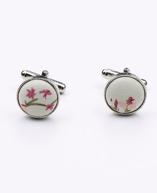 Boutons de Manchette Liberty Blanc n°7 en Coton | Charles - Unipap's