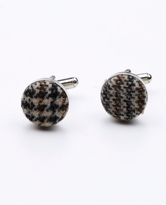 Boutons de Manchette Tartan Gris n°6 en Laine | Norbert - Unipap's