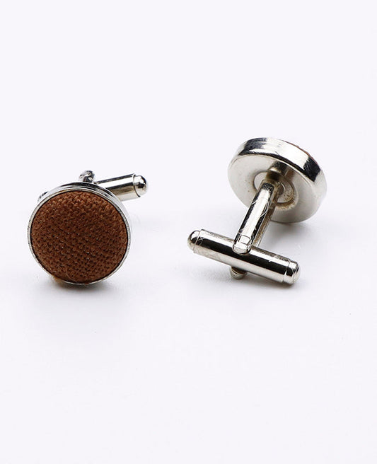 Boutons de Manchette Marron n°1 en Lin | Basile - Unipap's