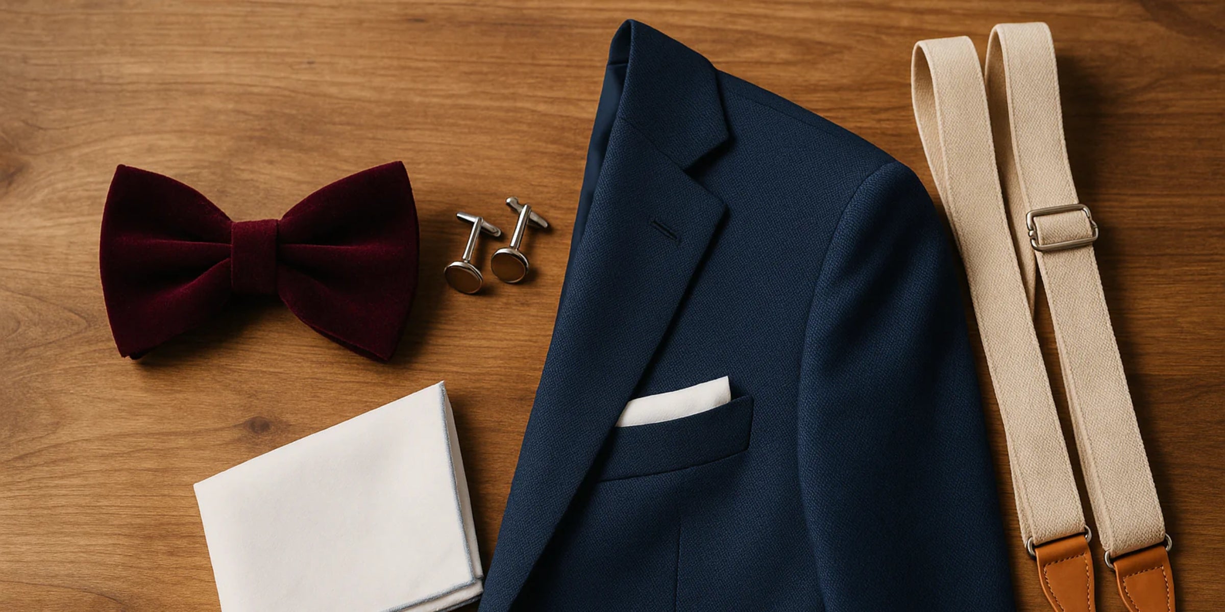 Comment assortir une pochette de costume à un nœud papillon pour un look homme élégant ? Afbeelding