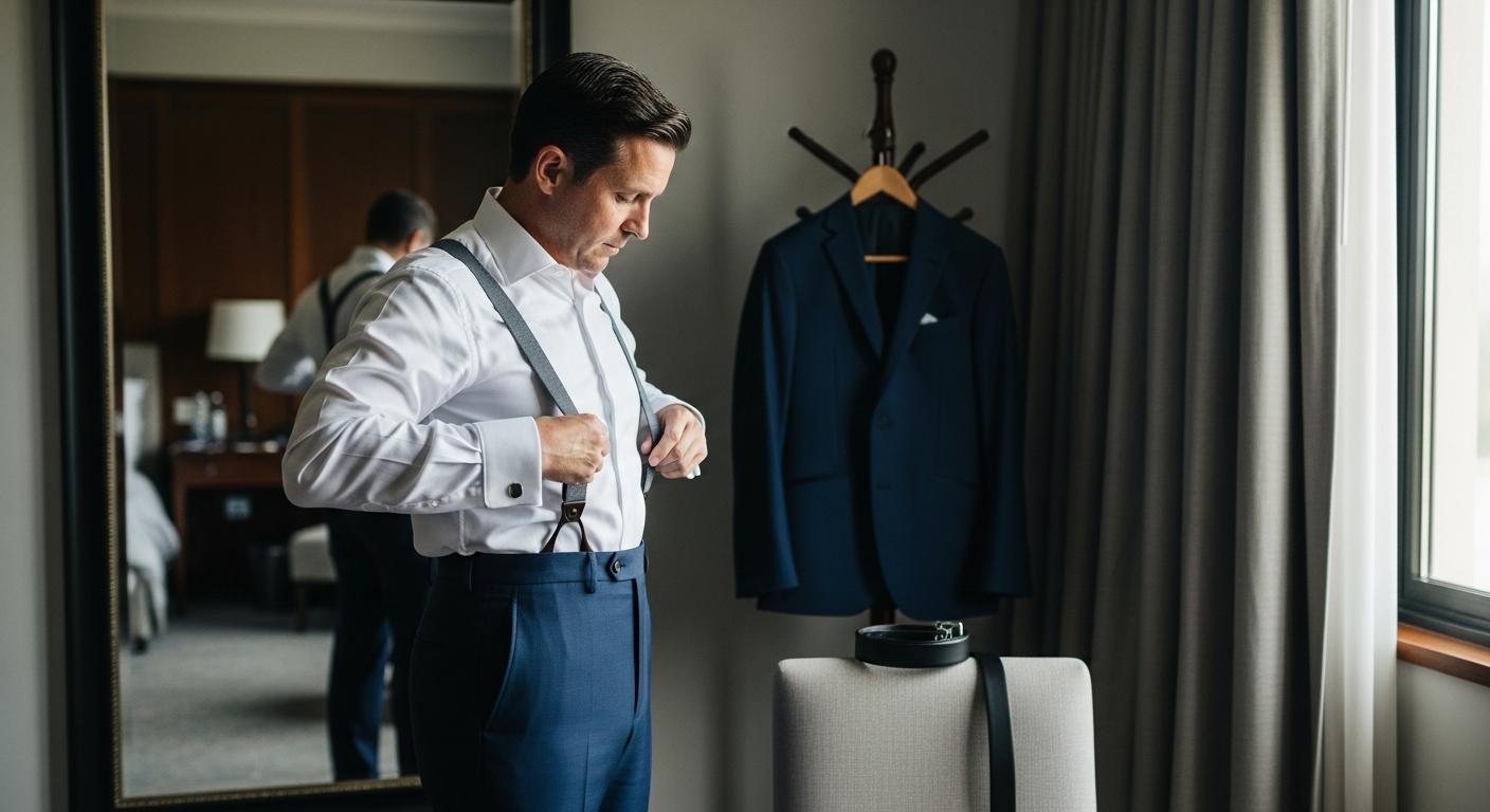 Bretelles homme ou ceinture : que porter avec un costume ? Afbeelding