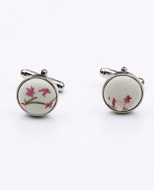 Boutons de Manchette Liberty Blanc n°7 en Coton | Charles - Unipap's