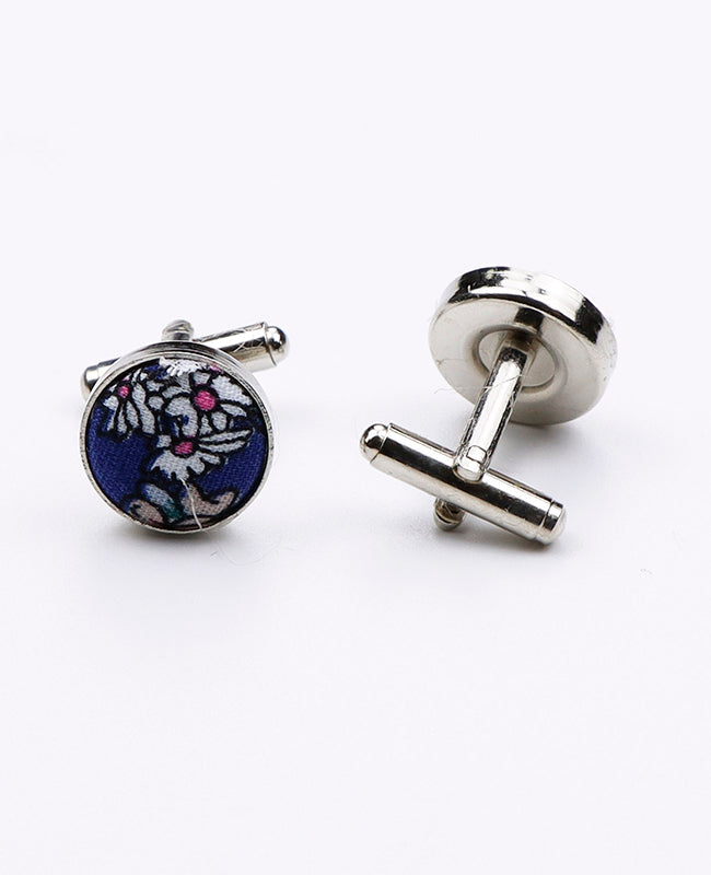 Manchetknopen Liberty Blauw nr.10 in Katoen | Gaspard - Unipap's