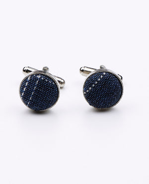 Manchetknopen Tartan Blauw in Katoen | Marcel - Unipap's