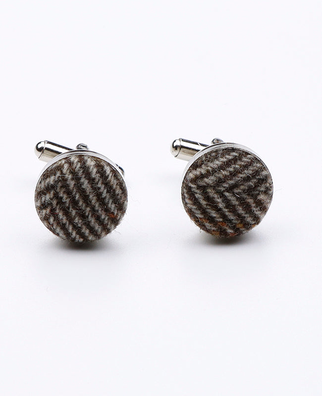 Boutons de Manchette Tartan Gris n°1 en Laine | Norbert - Unipap's