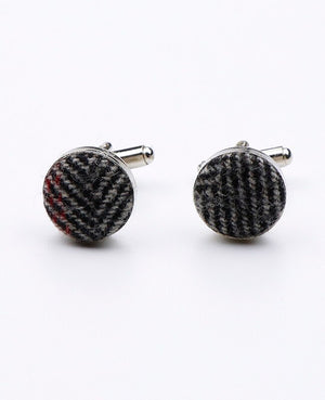 Manchetknopen Tartan Grijs nr.4 in Wol | Norbert - Unipap's