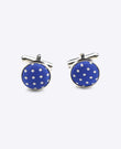 Manchetknopen Blauw nr.5 Met Stippen in Polyester 