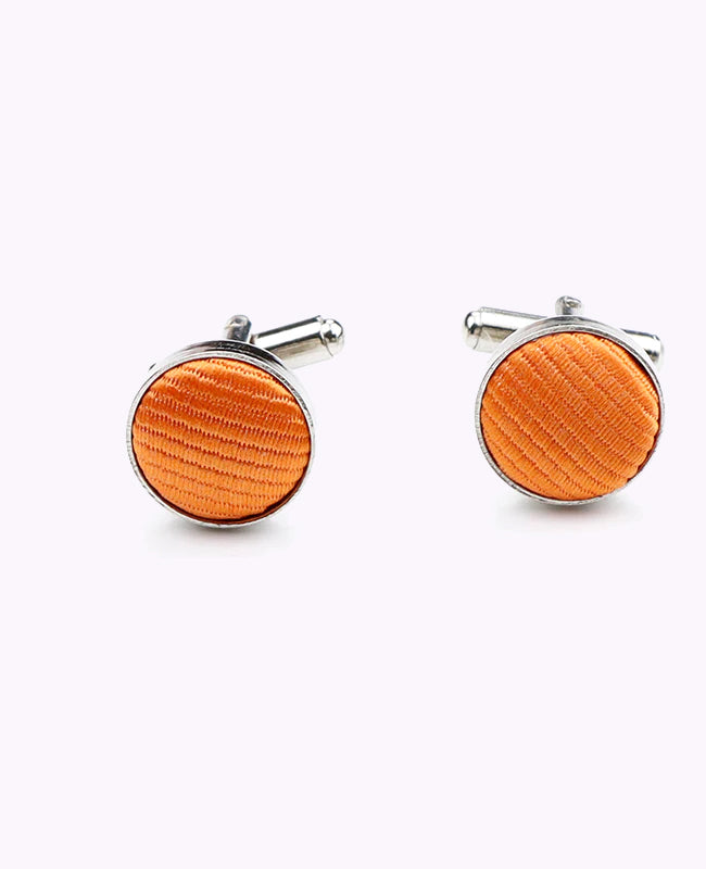 Manchetknopen Oranje in Polyester "Lucien"