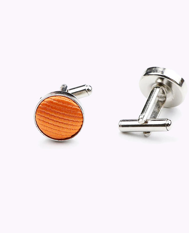 Manchetknopen Oranje in Polyester "Lucien"