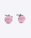 Manchetknopen Roze nr.1 Met Stippen in Polyester 