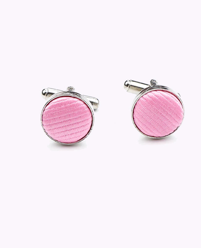 Manchetknopen Roze in Polyester "Lucien"