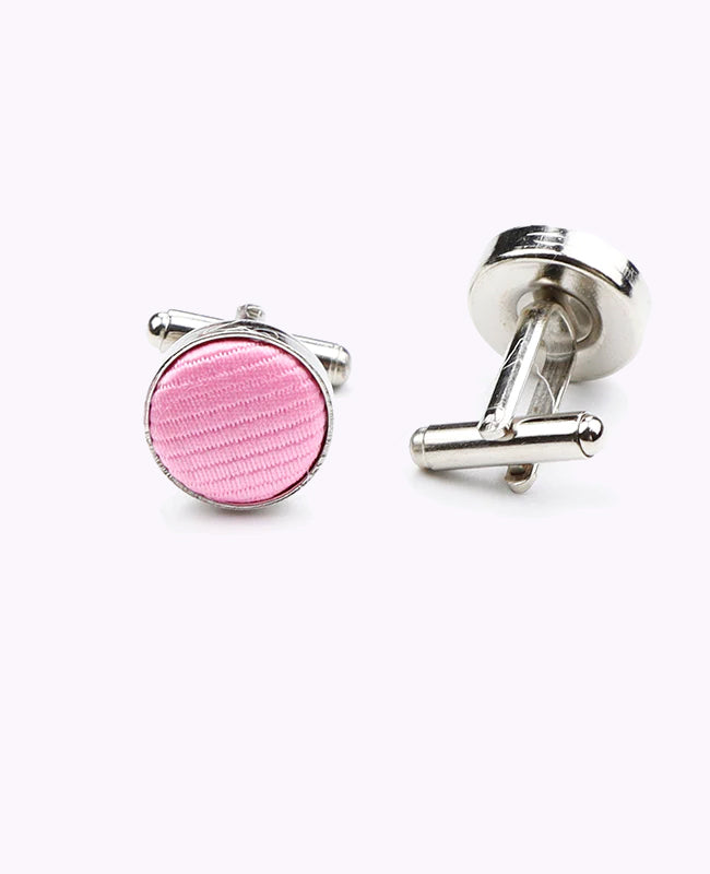 Manchetknopen Roze in Polyester "Lucien"