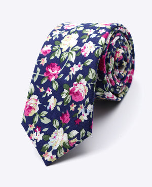 Stropdas Liberty Blauw nr.1 Heren in Katoen | Charles - Unipap's