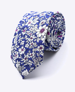 Stropdas Liberty Blauw nr.1 Heren in Katoen | Clovis - Unipap's