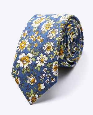 Stropdas Liberty Blauw nr.1 Heren in Katoen 