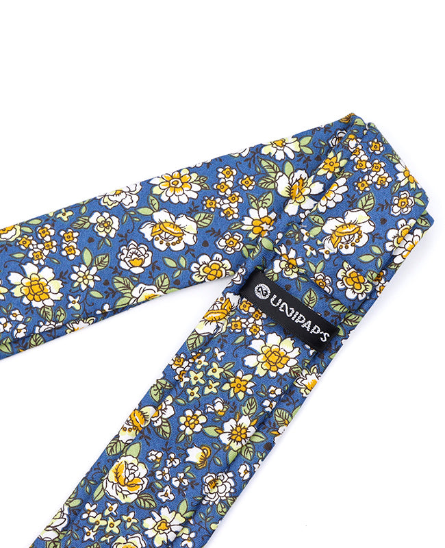 Stropdas Liberty Blauw nr.1 Heren in Katoen "Gaspard"