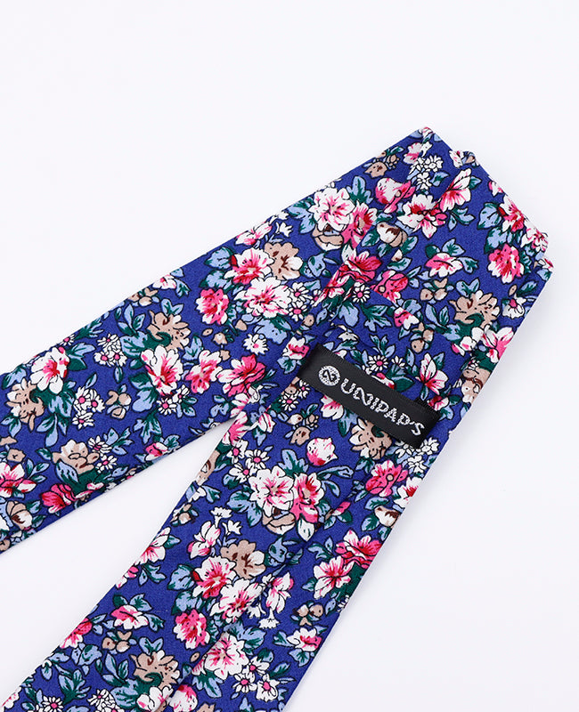 Stropdas Liberty Blauw nr.10 Heren in Katoen "Gaspard"