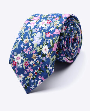 Stropdas Liberty Blauw nr.11 Heren in Katoen | Gaspard - Unipap's