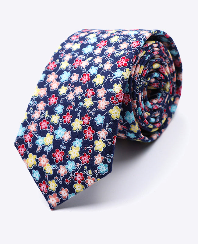 Stropdas Liberty Blauw nr.12 Heren in Katoen | Gaspard - Unipap's