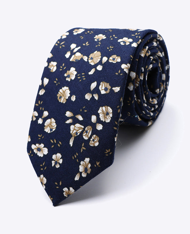Stropdas Liberty Blauw nr.13 Heren in Katoen | Gaspard - Unipap's