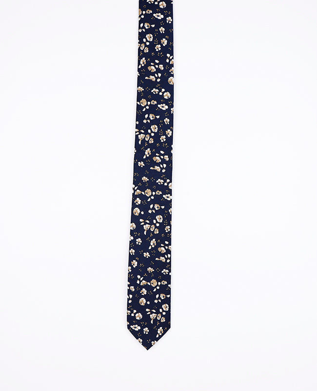 Stropdas Liberty Blauw nr.13 Heren in Katoen "Gaspard"