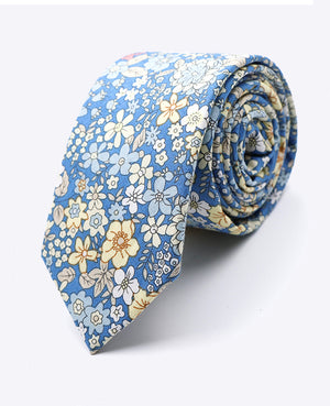 Stropdas Liberty Blauw nr.2 Heren in Katoen 