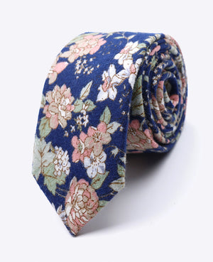 Stropdas Liberty Blauw nr.3 Heren in Katoen | Charles - Unipap's