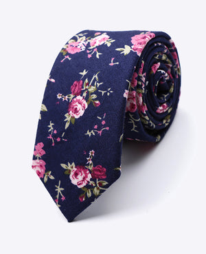 Stropdas Liberty Blauw nr.4 Heren in Katoen | Charles - Unipap's
