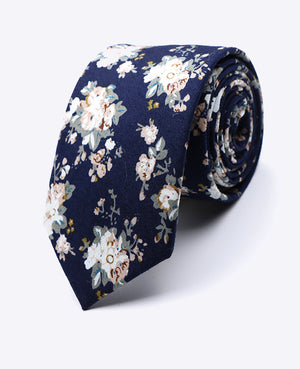 Stropdas Liberty Blauw nr.5 Heren in Katoen | Charles - Unipap's
