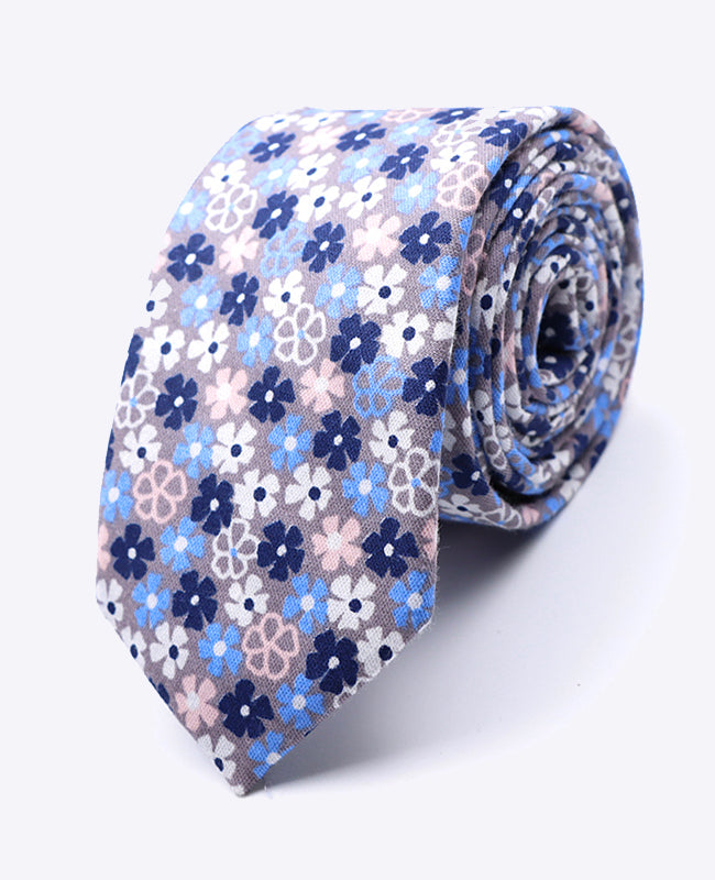 Stropdas Liberty Blauw nr.5 Heren in Katoen | Gaspard - Unipap's