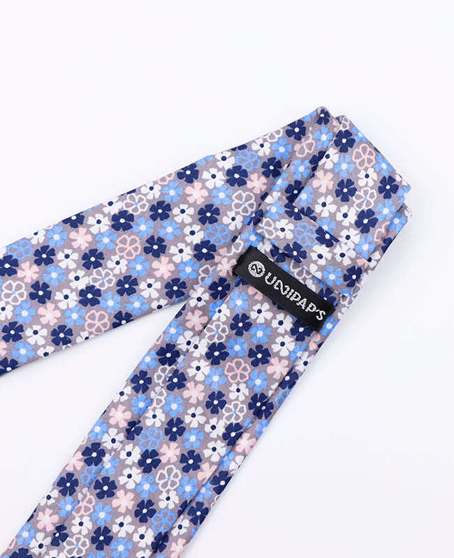 Stropdas Liberty Blauw nr.5 Heren in Katoen | Gaspard - Unipap's