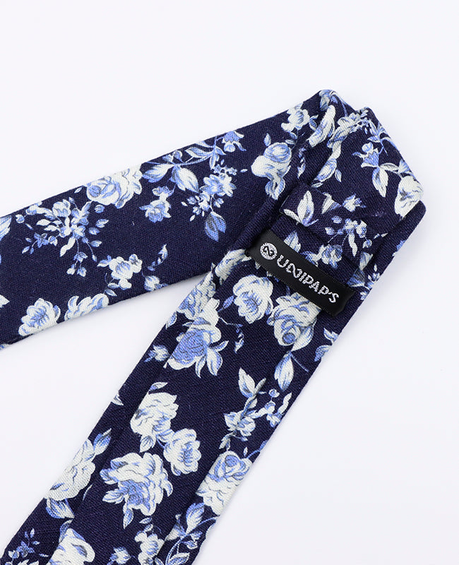 Stropdas Liberty Blauw nr.6 Heren in Katoen | Charles - Unipap's