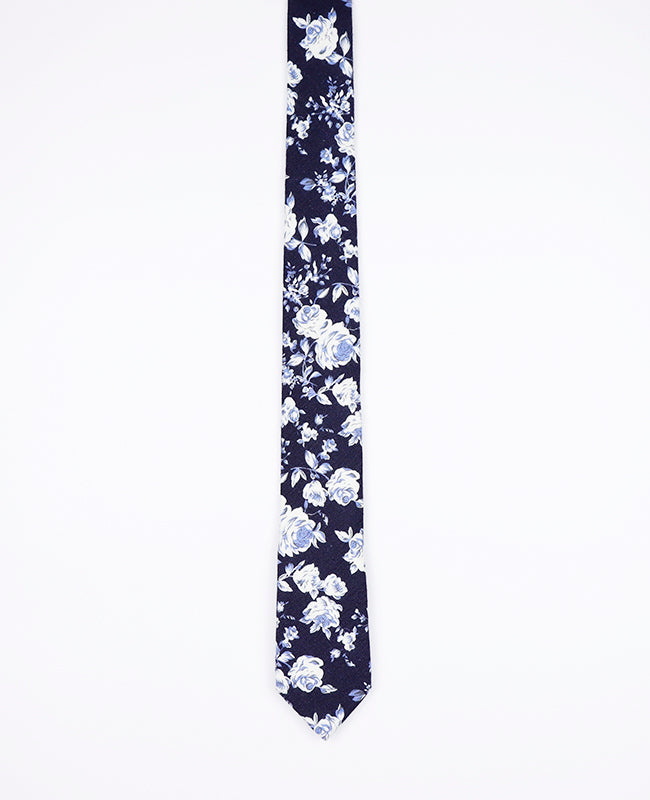 Stropdas Liberty Blauw nr.6 Heren in Katoen | Charles - Unipap's