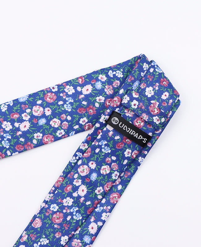 Stropdas Liberty Blauw nr.7 Heren in Katoen | Gaspard - Unipap's