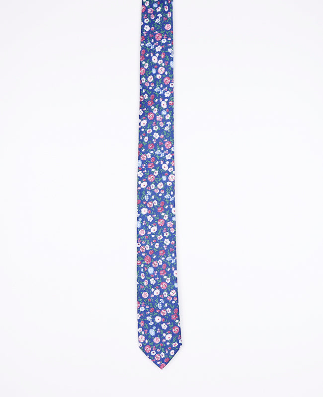 Stropdas Liberty Blauw nr.7 Heren in Katoen | Gaspard - Unipap's