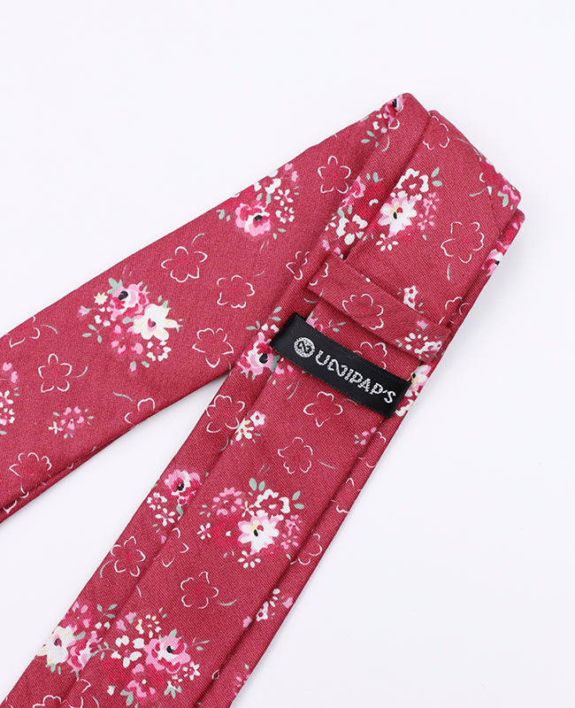 Stropdas Liberty Rood nr.2 Heren in Katoen "Gaspard"