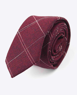 Stropdas Tartan Rood Heren in Katoen | Marcel - Unipap's