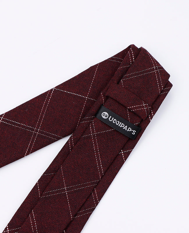Stropdas Tartan Rood Heren in Katoen | Marcel - Unipap's