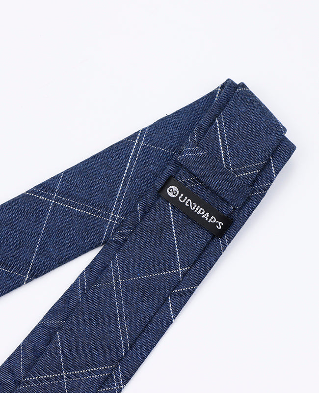 Stropdas Tartan Blauw Heren in Katoen | Marcel - Unipap's