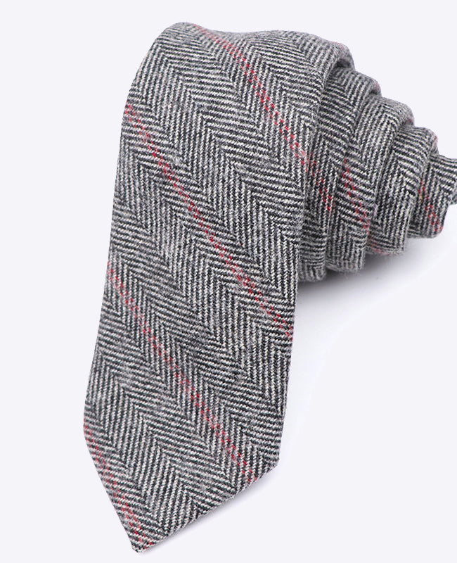 Stropdas Tartan Grijs nr.4 Heren in Wol | Norbert - Unipap's