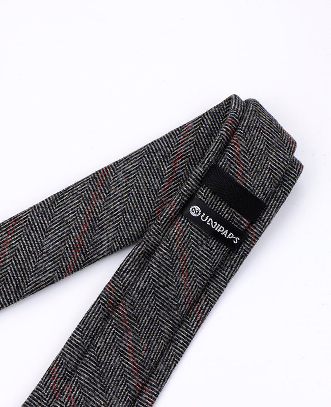 Stropdas Tartan Grijs nr.4 Heren in Wol | Norbert - Unipap's