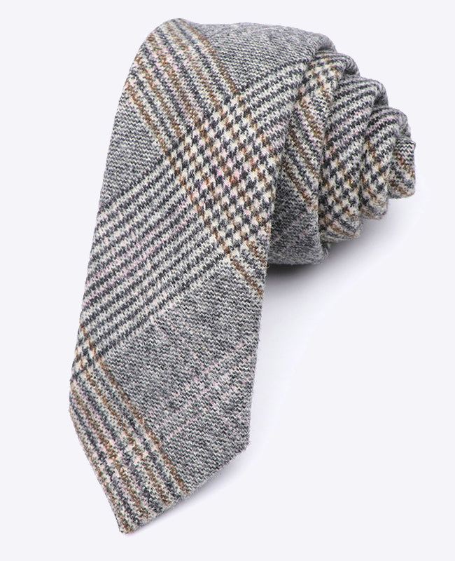 Stropdas Tartan Grijs nr.7 Heren in Wol | Norbert - Unipap's