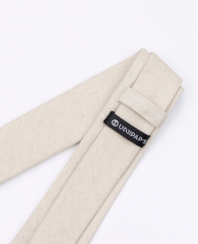 Cravate Blanc n°2 Homme en Lin | Basile - Unipap's
