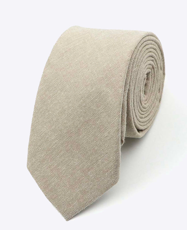 Stropdas Beige Heren in Katoen "Edgard"