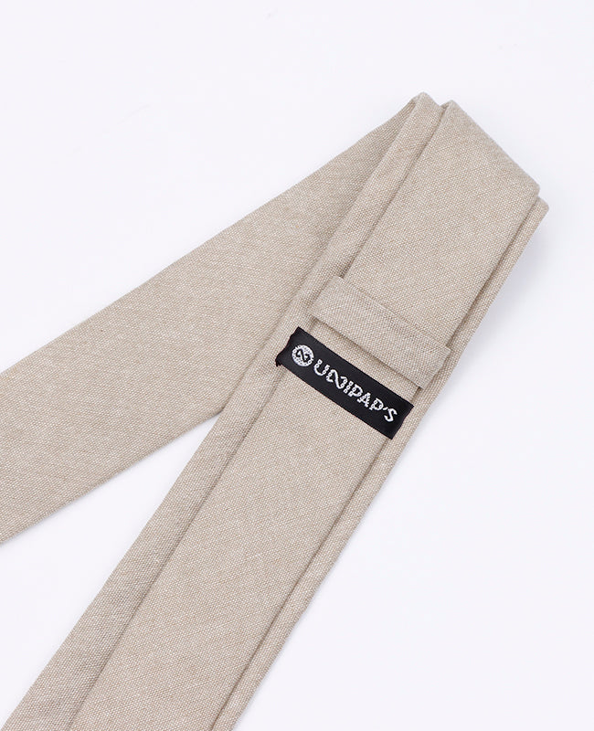 Stropdas Beige Heren in Katoen "Edgard"