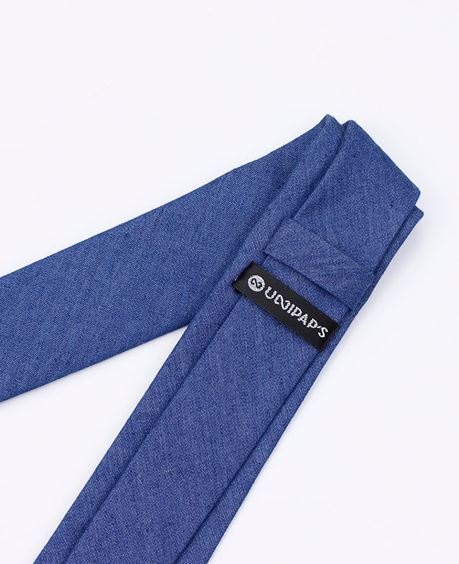 Stropdas Blauw nr.4 Heren in Katoen | Edgard - Unipap's