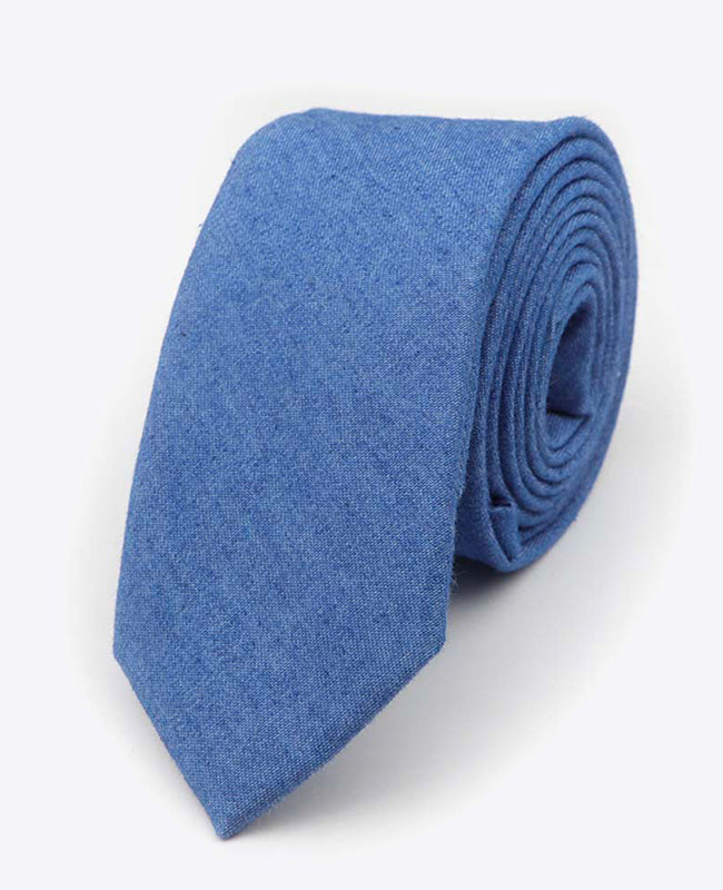 Stropdas Blauw nr.5 Heren in Katoen | Edgard - Unipap's