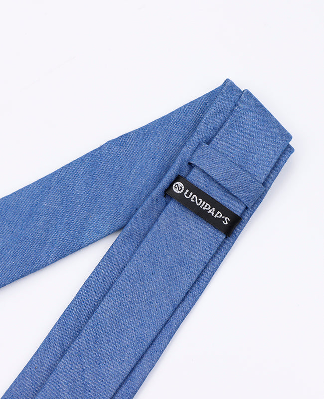 Stropdas Blauw nr.5 Heren in Katoen | Edgard - Unipap's