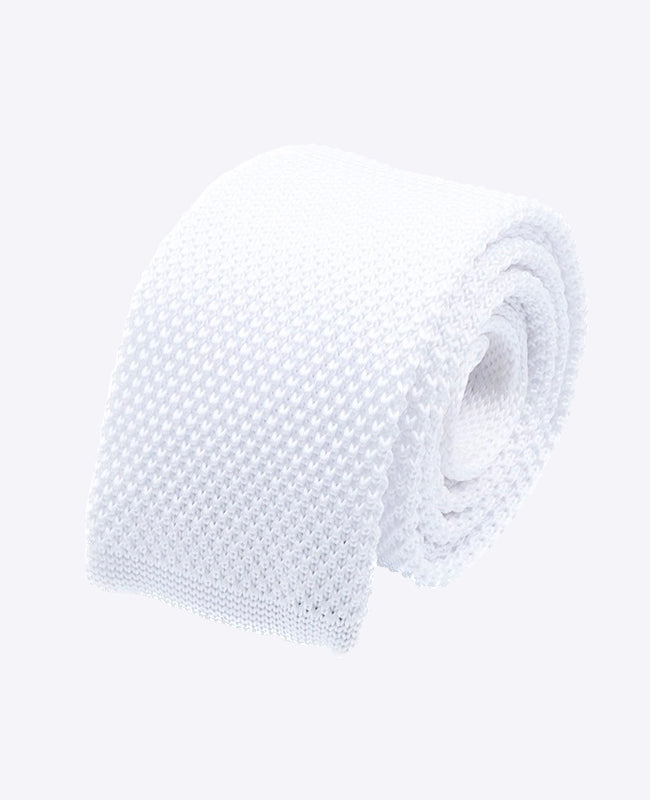 Stropdas Wit Heren in Tricot "Léon"