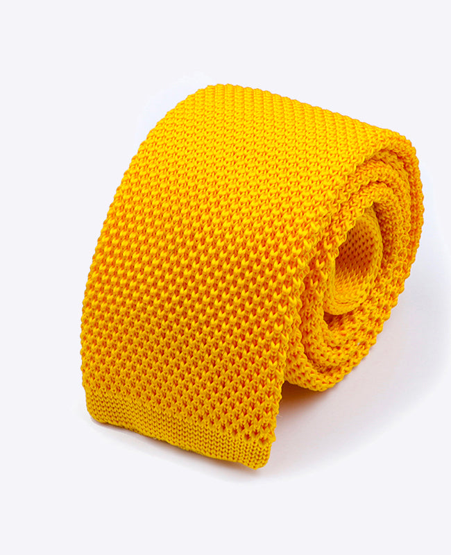 Stropdas Geel Heren in Tricot "Léon"